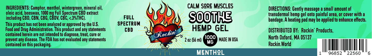 Soothe Hemp Gel (1000 mg)